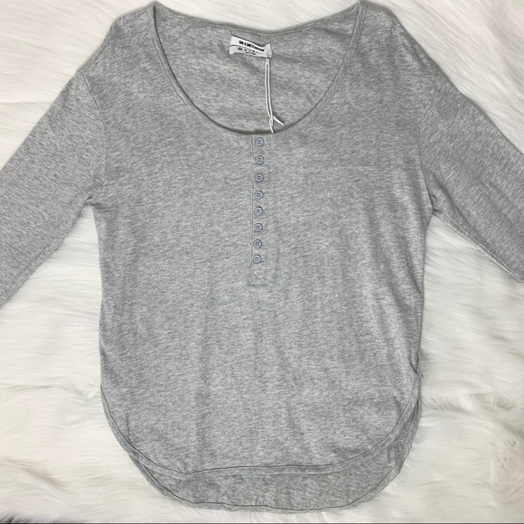 One Teaspoon Soft Haven Recycled Cotton Top Long Sleeves Grey Marl Size XXS - Picture 8 of 16